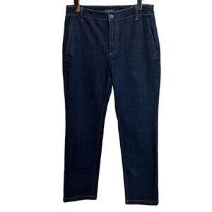 LRL Ralph Lauren | Straight Leg Mid Rise Dark Jean | Side Seam Pockets | Size 6